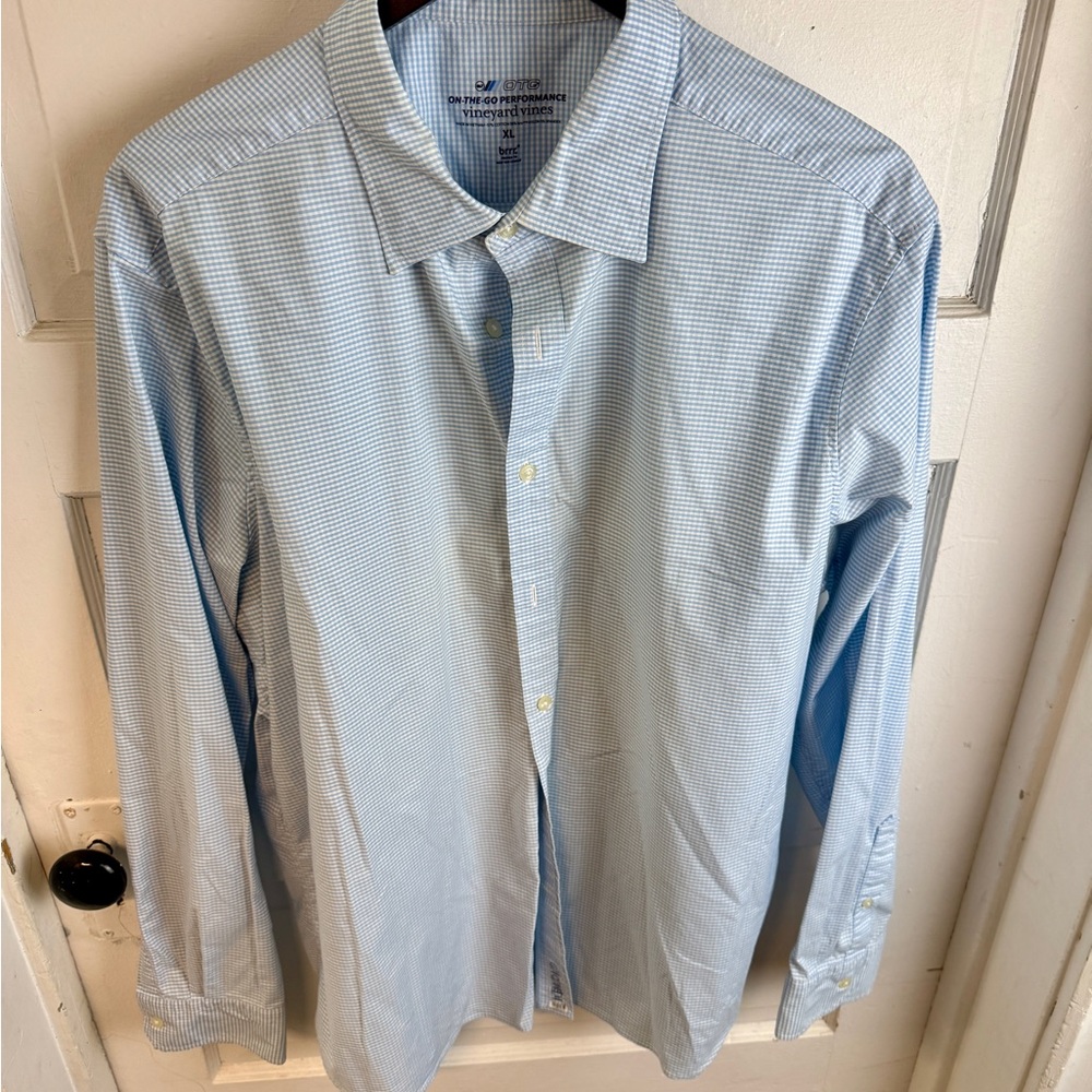 Vineyard Vines Blue Gingham Dress Shirt